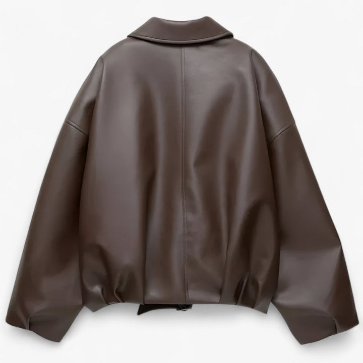 Short Leather Jacket with Belt