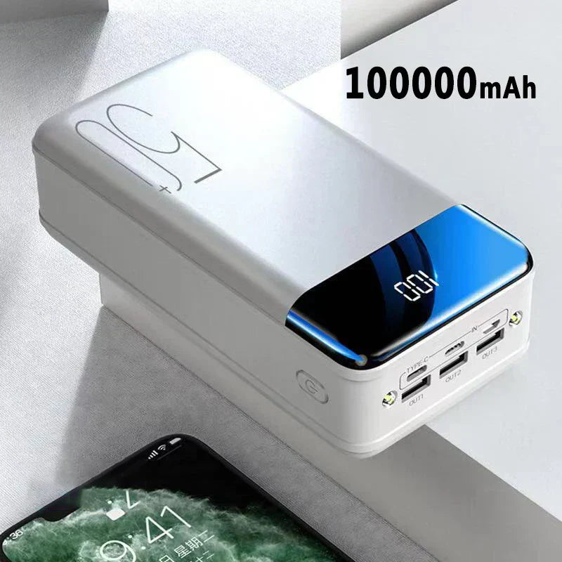 100000mAh Portable Power Bank for Phones, Tablets, and Laptops