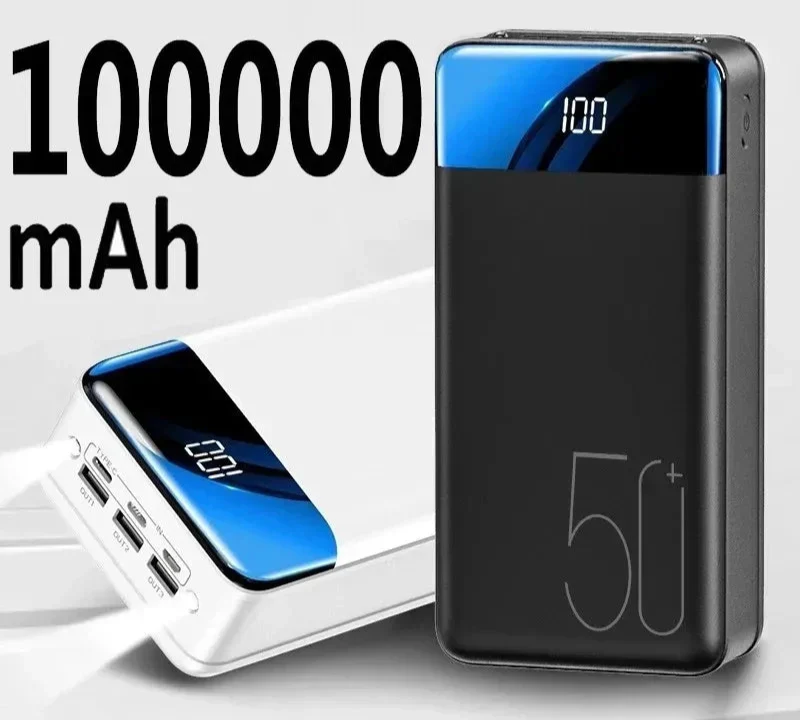 100000mAh Portable Power Bank for Phones, Tablets, and Laptops