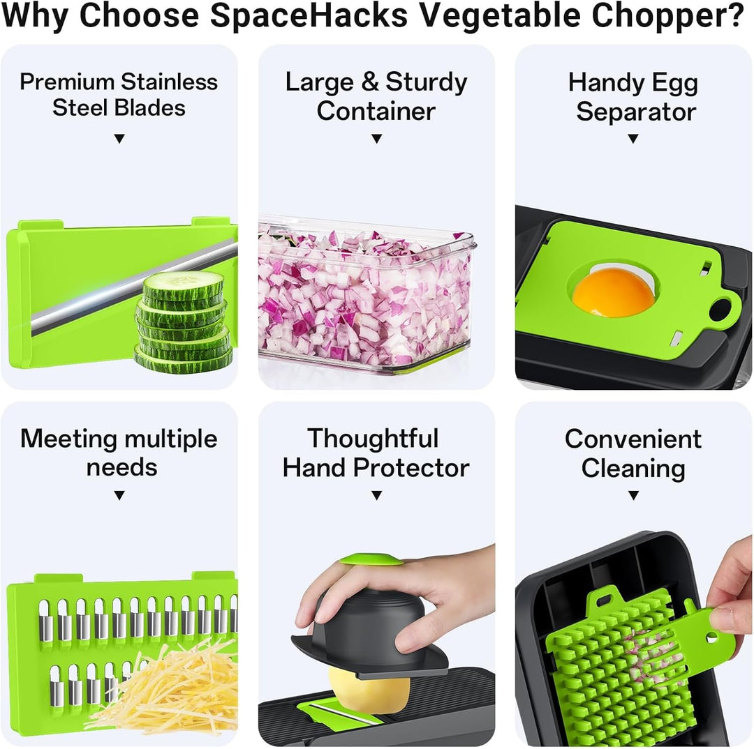 12-in-1 Vegetable Chopper with 7 Blades and Mandoline Slicer