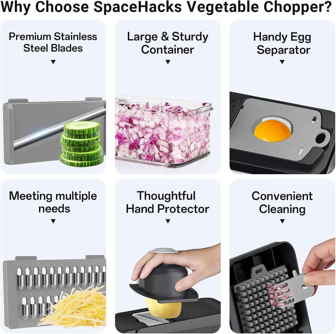 12-in-1 Vegetable Chopper with 7 Blades and Mandoline Slicer