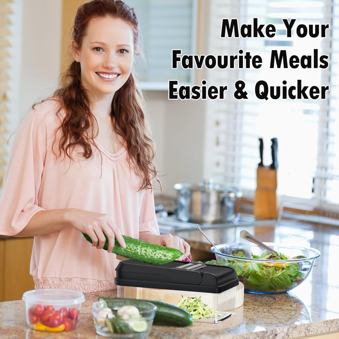 12-in-1 Vegetable Chopper with 7 Blades and Mandoline Slicer