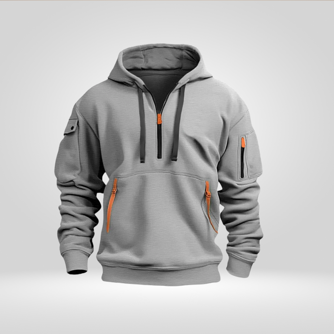Men's Half Zip Hoodie with Pockets