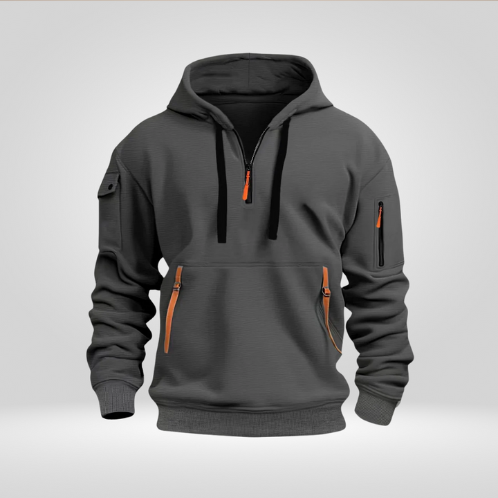 Men's Half Zip Hoodie with Pockets