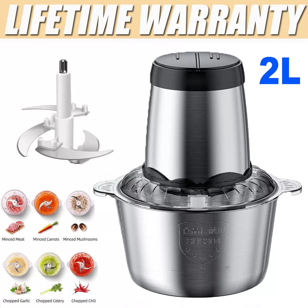 2L Food Chopper Processor for Kitchen Cooking Prep