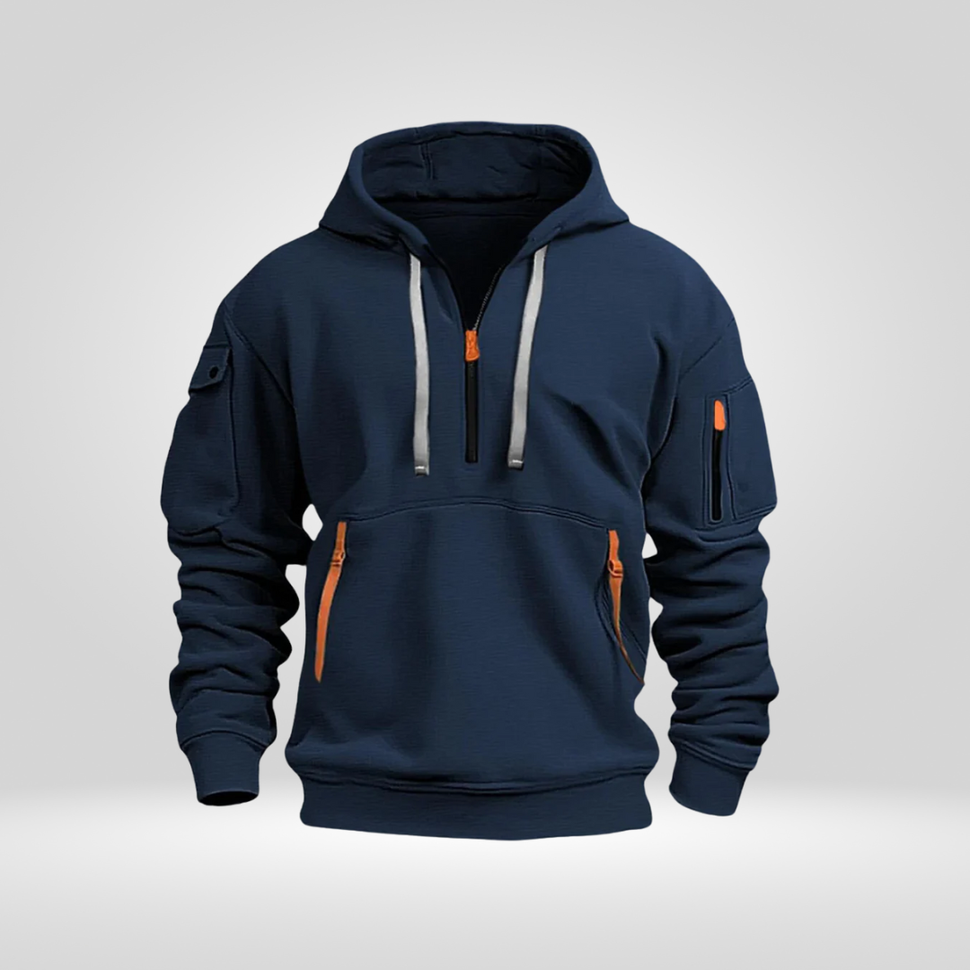 Men's Half Zip Hoodie with Pockets