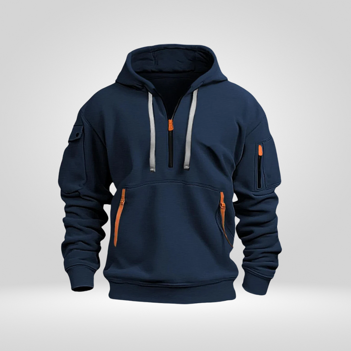 Men's Half Zip Hoodie with Pockets