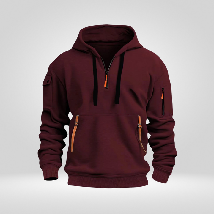 Men's Half Zip Hoodie with Pockets