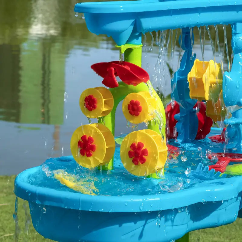 3-Tier Sand and Water Table Toy for Kids Outdoor Play