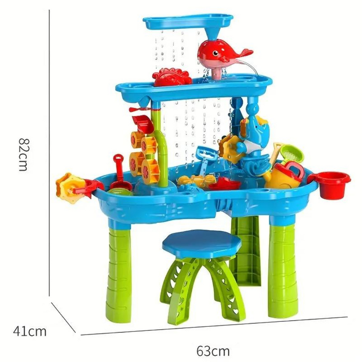 3-Tier Sand and Water Table Toy for Kids Outdoor Play