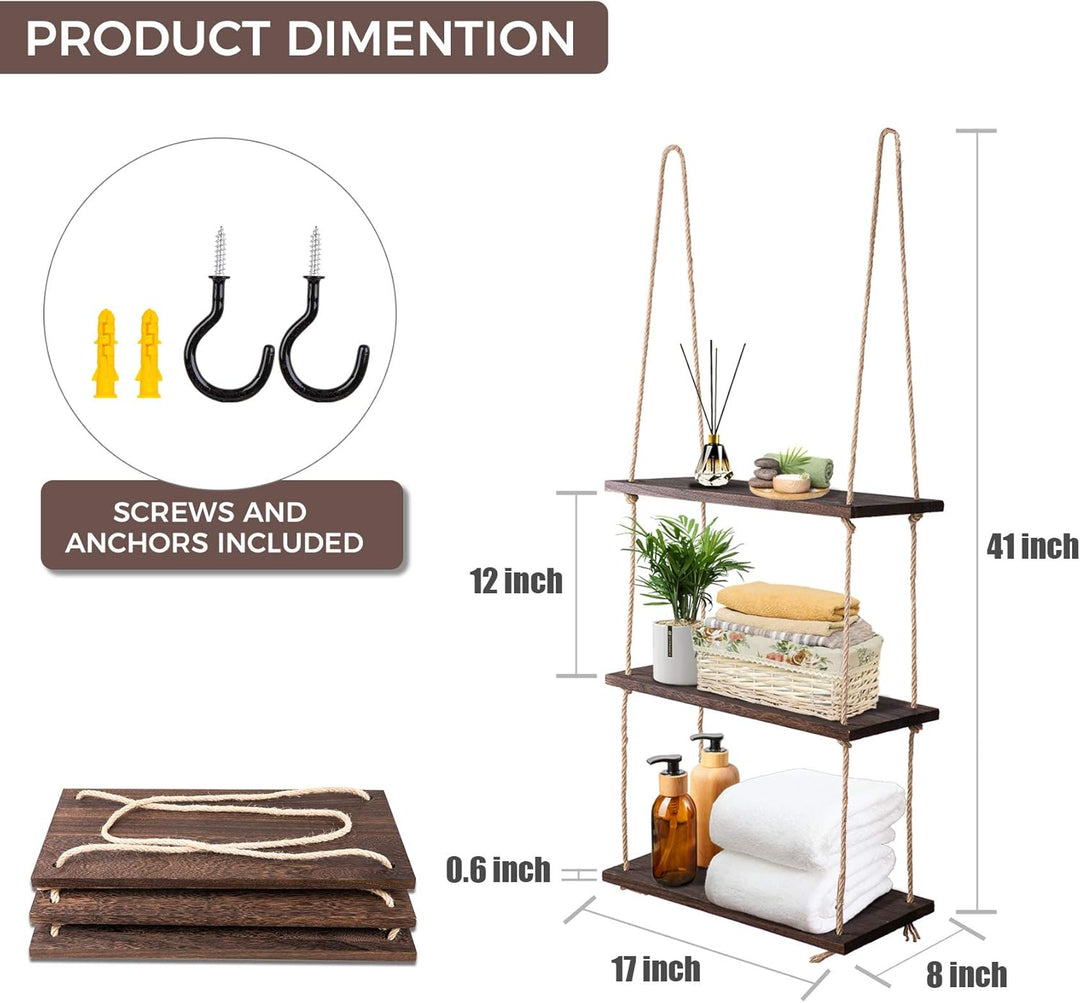 3-Tier Wall Shelf for Indoor Plants and Home Decor