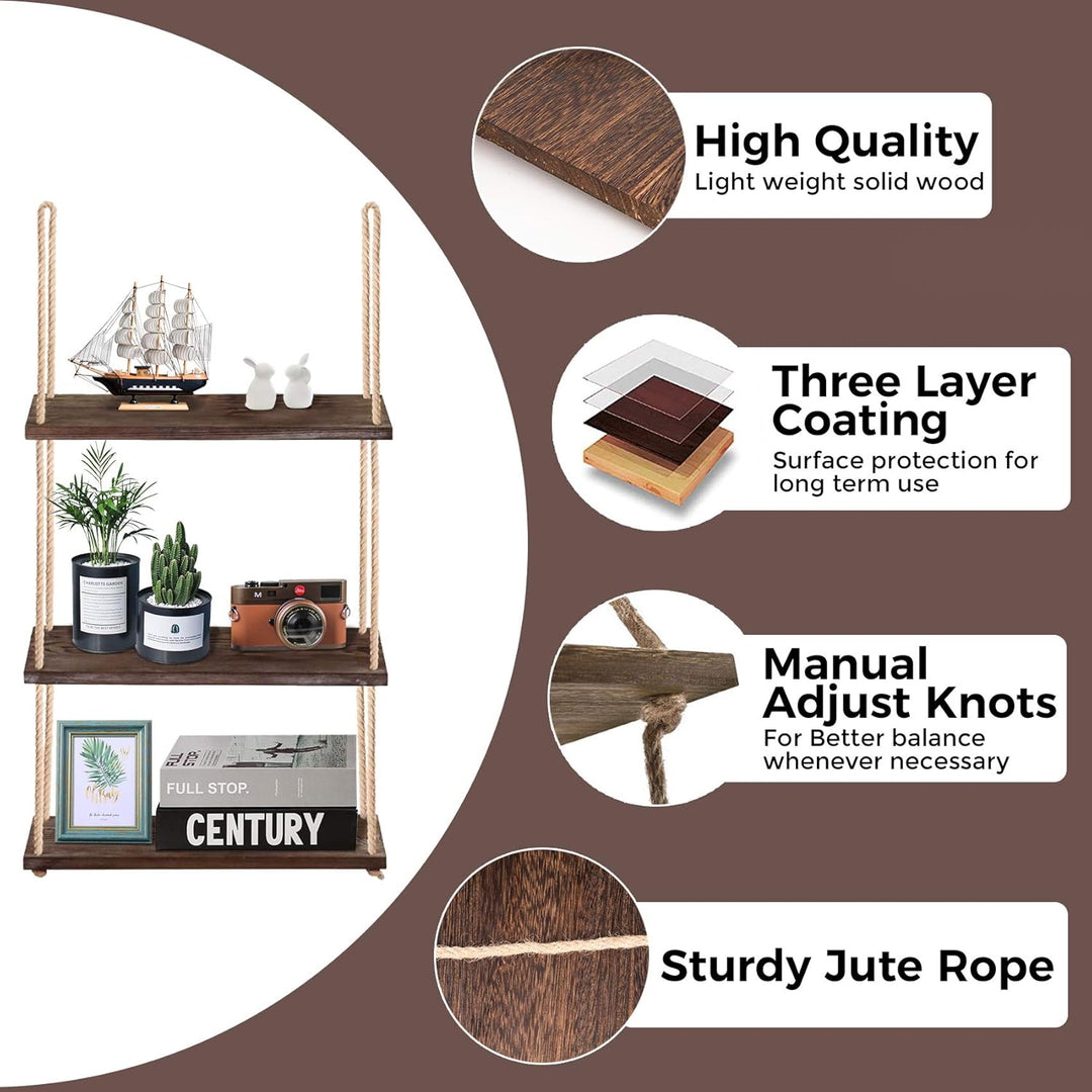 3-Tier Wall Shelf for Indoor Plants and Home Decor