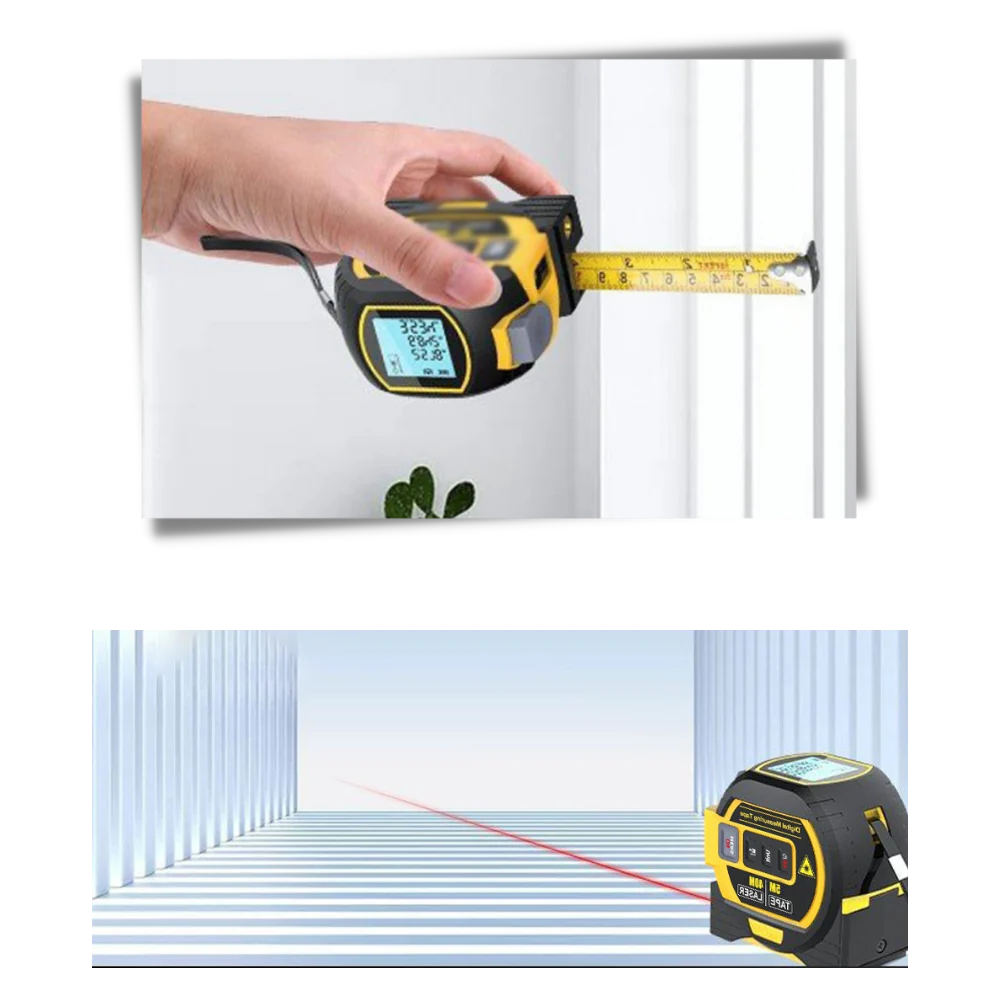 3-in-1 Laser Tape Measure Tool for Distance and Volume Measurement