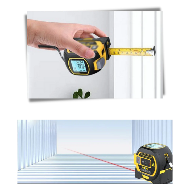 3-in-1 Laser Tape Measure Tool for Distance and Volume Measurement