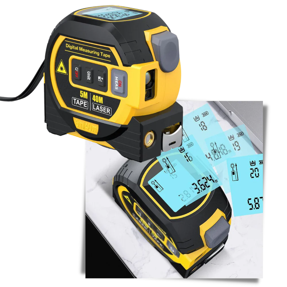 3-in-1 Laser Tape Measure Tool for Distance and Volume Measurement