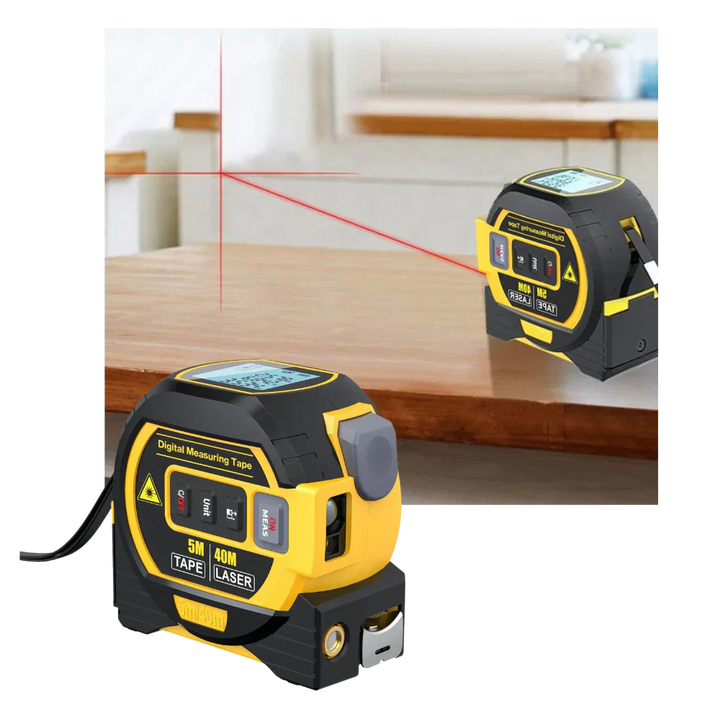 3-in-1 Laser Tape Measure Tool for Distance and Volume Measurement