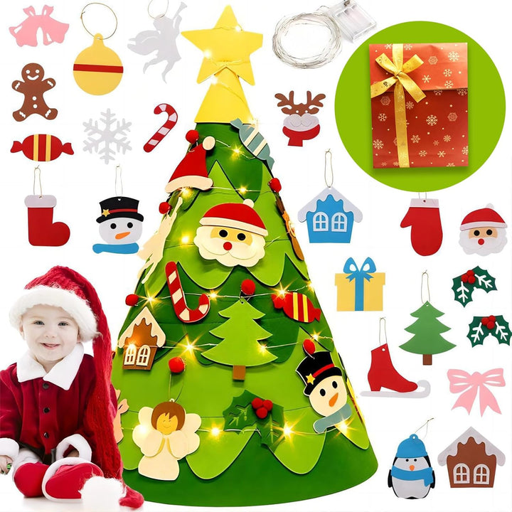 3D Felt Christmas Tree Craft Kit for Kids and Adults