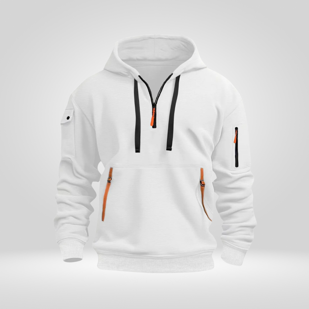 Men's Half Zip Hoodie with Pockets