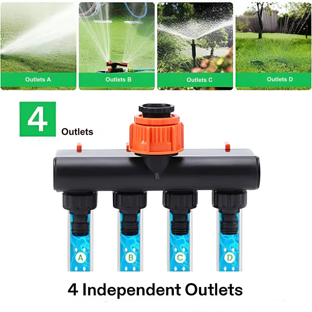 4 Way Garden Hose Splitter Connector Adapter for Multiple Hoses