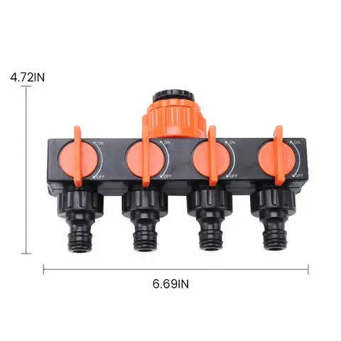 4 Way Garden Hose Splitter Connector Adapter for Multiple Hoses