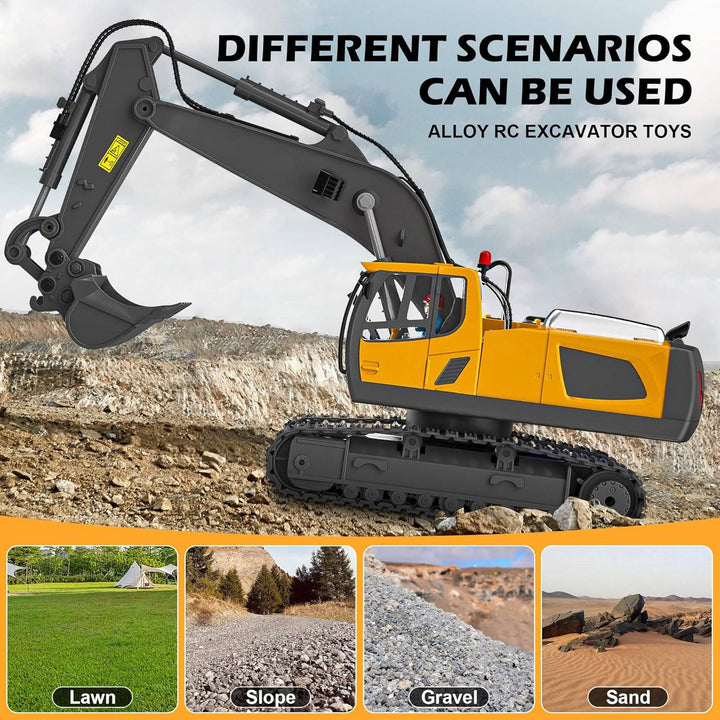 4WD Remote Control Excavator Bulldozer Dump Truck Toy Vehicle