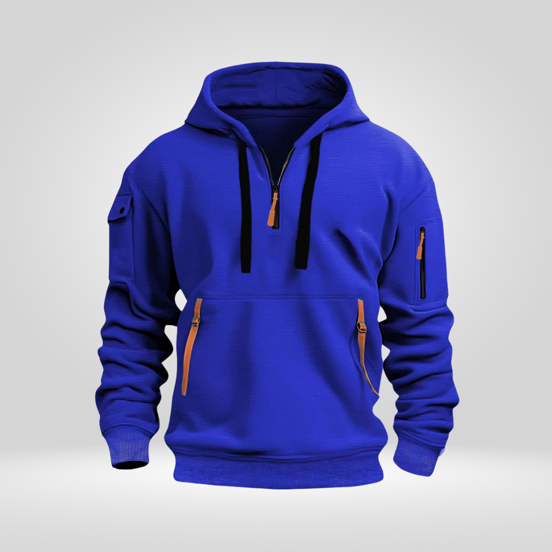 Men's Half Zip Hoodie with Pockets