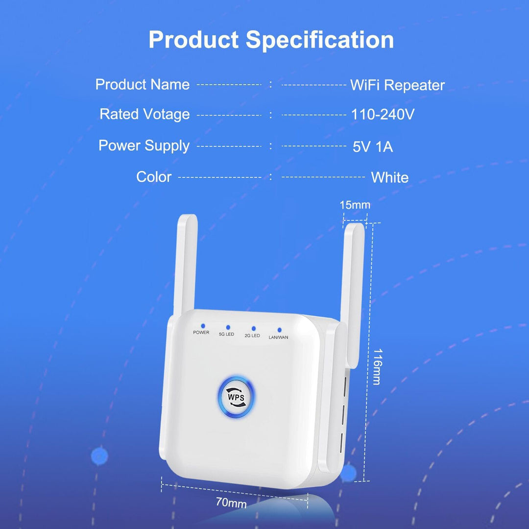 5G WiFi Extender Wireless Signal Booster for Home Office Use