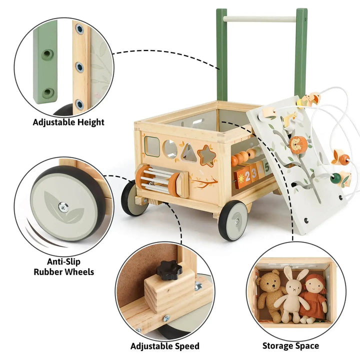 Adjustable Baby Push Walker Toy for Early Walking Development