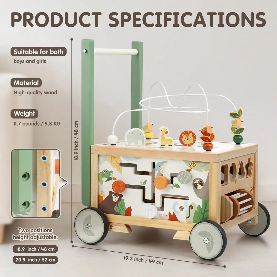 Adjustable Baby Push Walker Toy for Early Walking Development