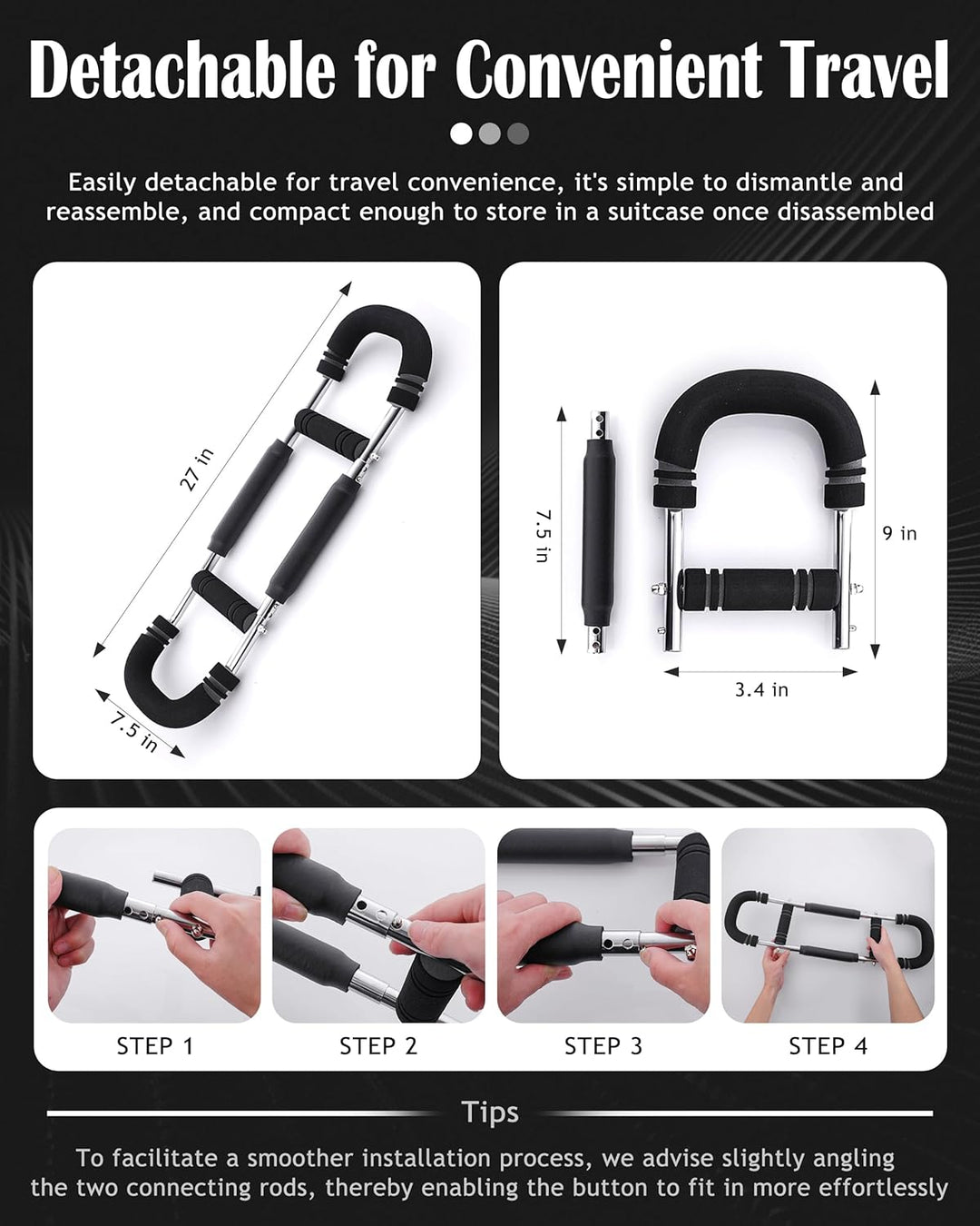 Adjustable Forearm and Triceps Strength Training Exerciser Bar