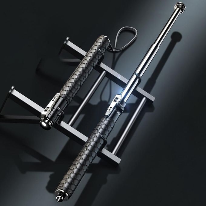Adjustable Self-Defense Stick with Safety Features for Personal Protection