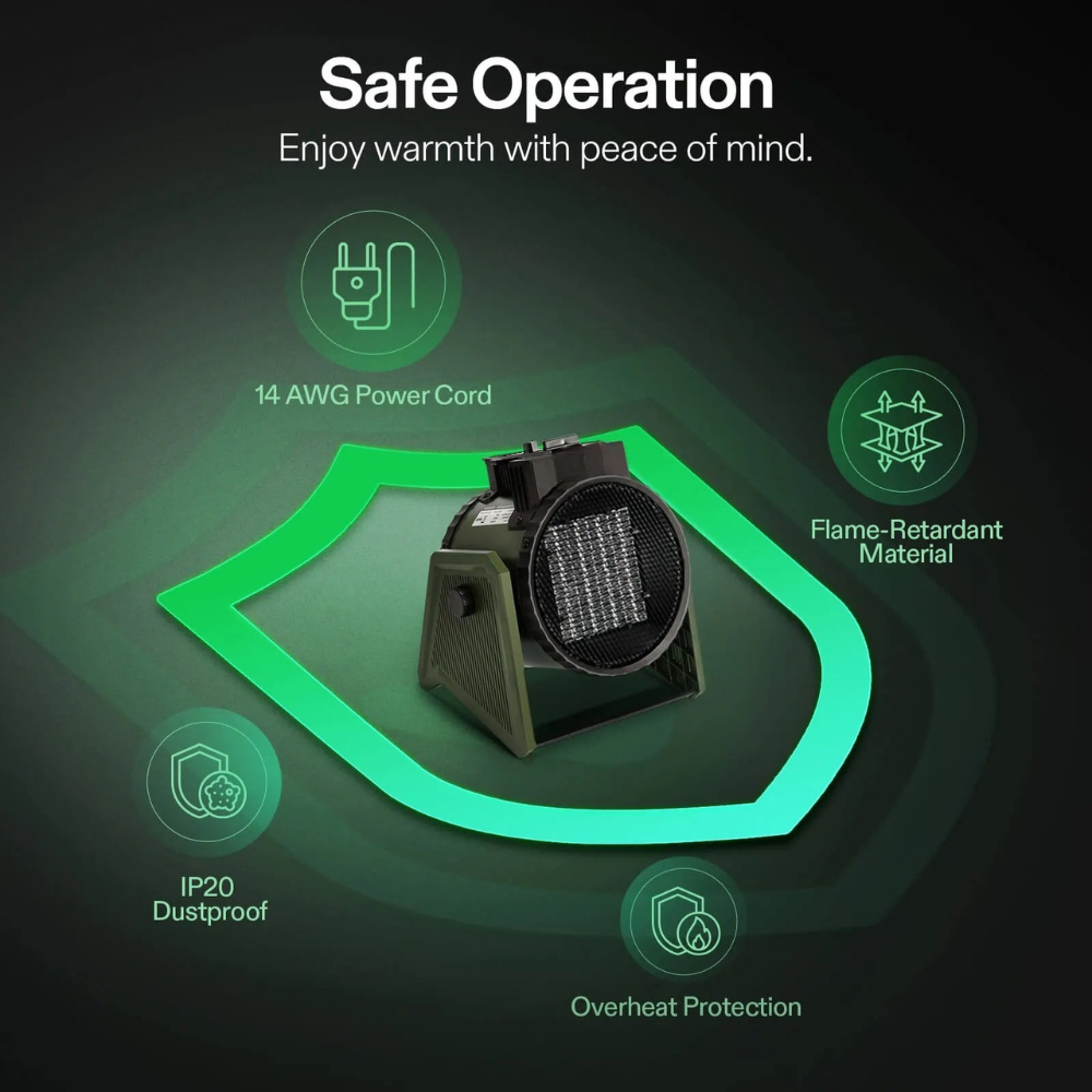 Adjustable Space Heater with Thermostat for Home Use