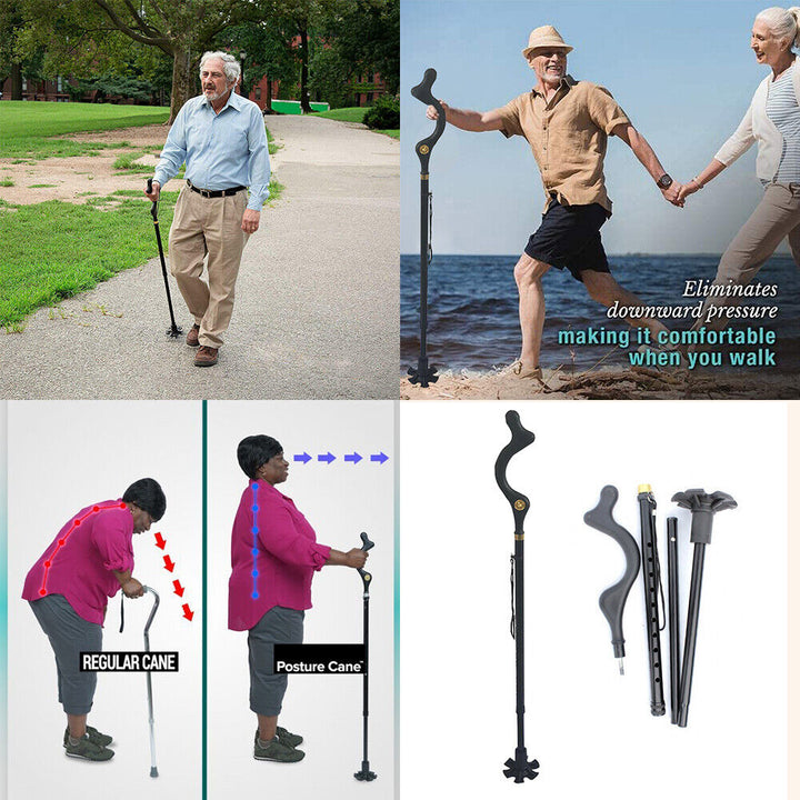 Adjustable Walking Stick Cane with Ergonomic Grip Lightweight Design