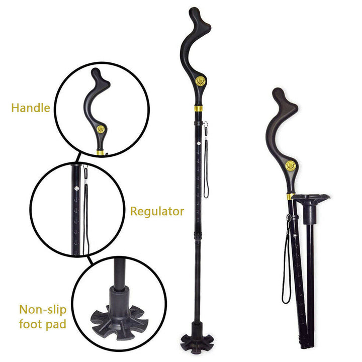 Adjustable Walking Stick Cane with Ergonomic Grip Lightweight Design