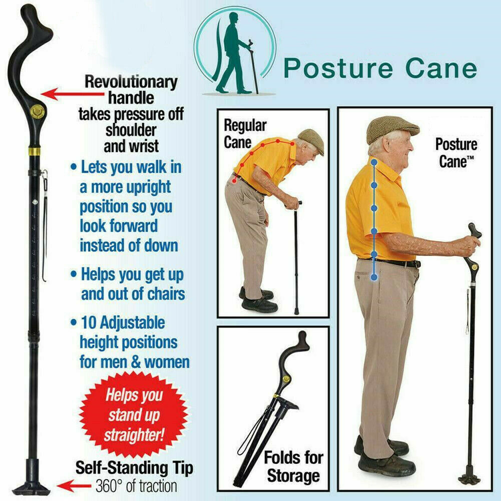 Adjustable Walking Stick Cane with Ergonomic Grip Lightweight Design