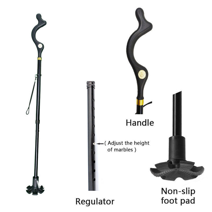 Adjustable Walking Stick Cane with Ergonomic Grip Lightweight Design