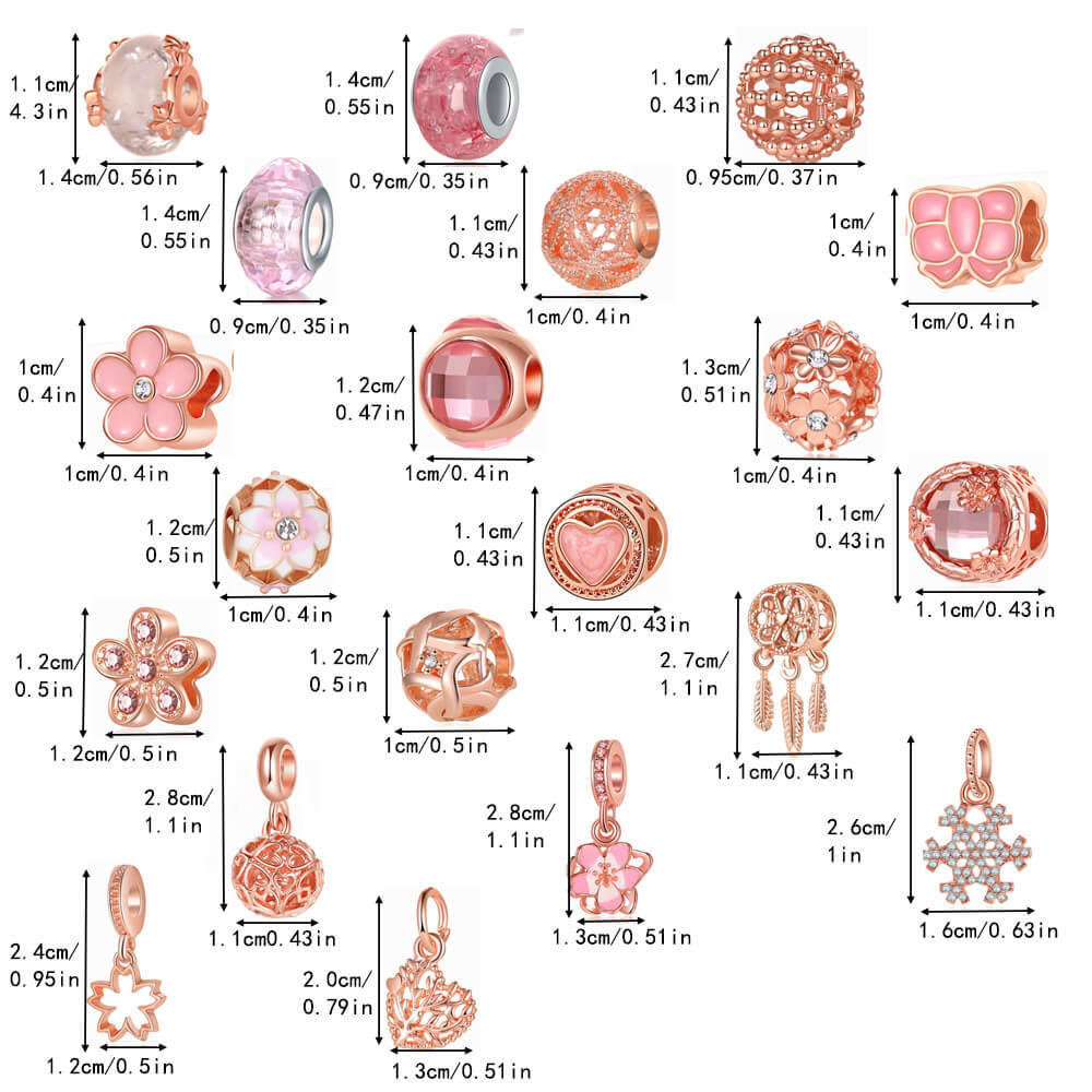 Advent Calendar Bracelet Kit with 22 Accessories for Christmas