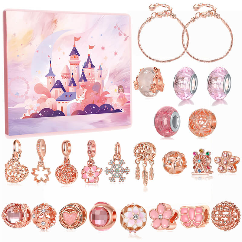 Advent Calendar Bracelet Kit with 22 Accessories for Christmas