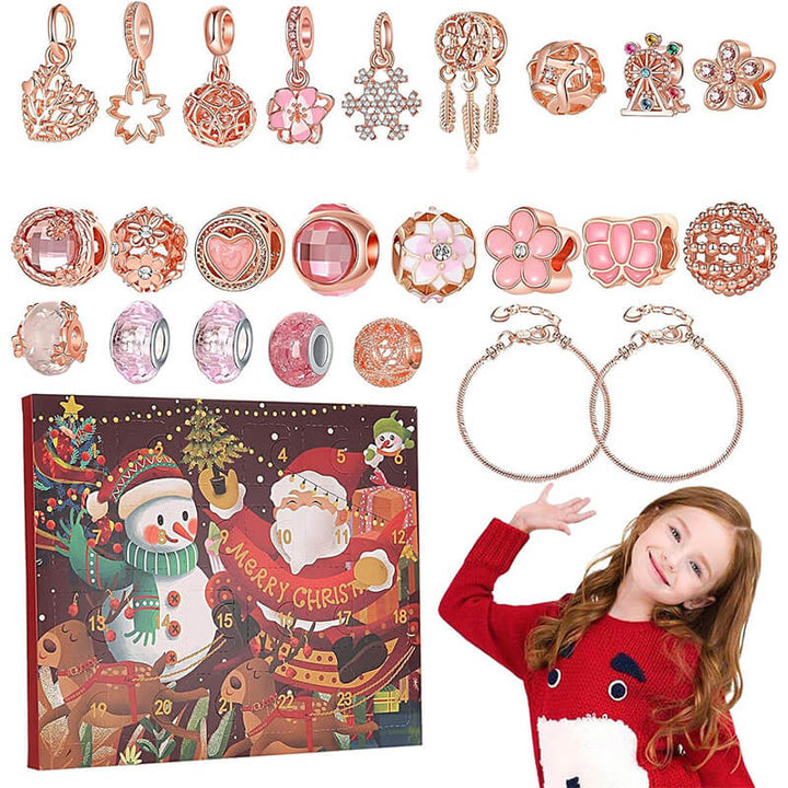 Advent Calendar Bracelet Kit with 22 Accessories for Christmas
