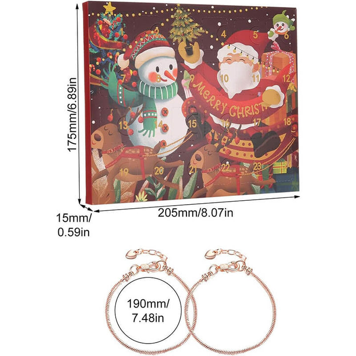 Advent Calendar Bracelet Kit with 22 Accessories for Christmas