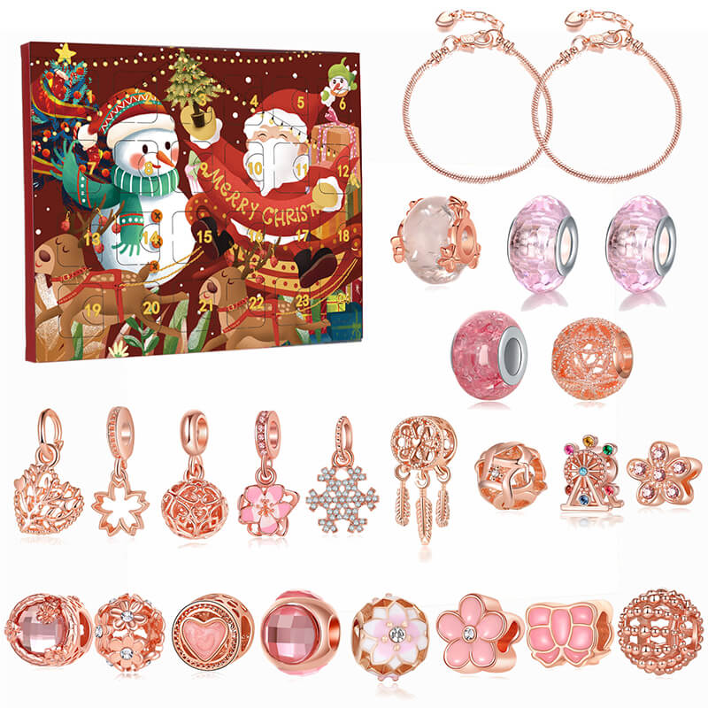 Advent Calendar Bracelet Kit with 22 Accessories for Christmas