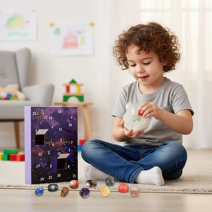 Advent Calendar with Stones and Crystals for Christmas 2025 Gift