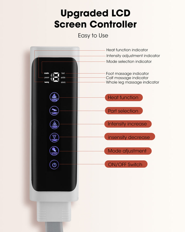 Air Compression Leg Massager with Dual Function for Relaxation