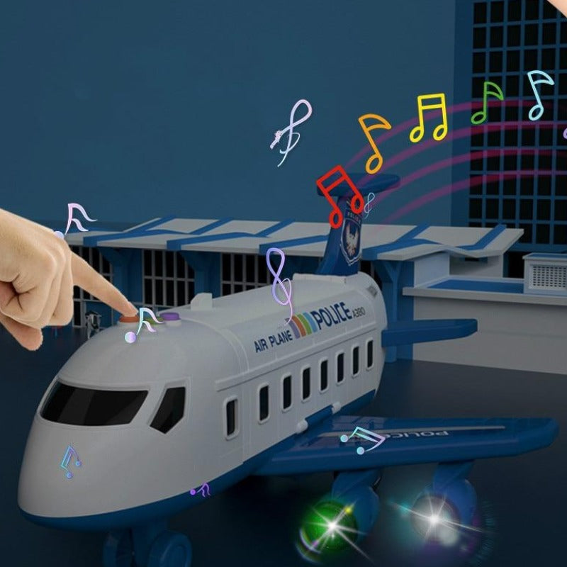 Airplane Toy Play Set with Police, Fireman, and Construction Vehicles