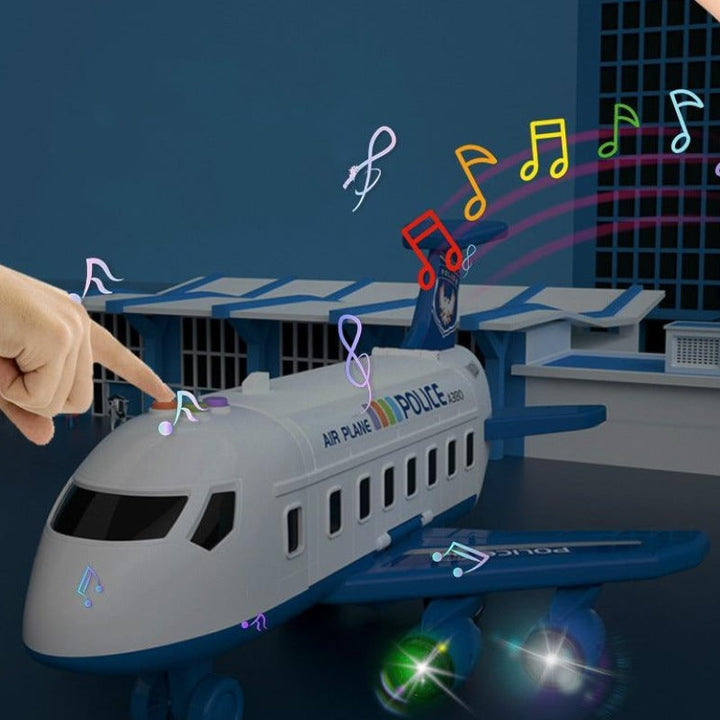 Airplane Toy Play Set with Police, Fireman, and Construction Vehicles