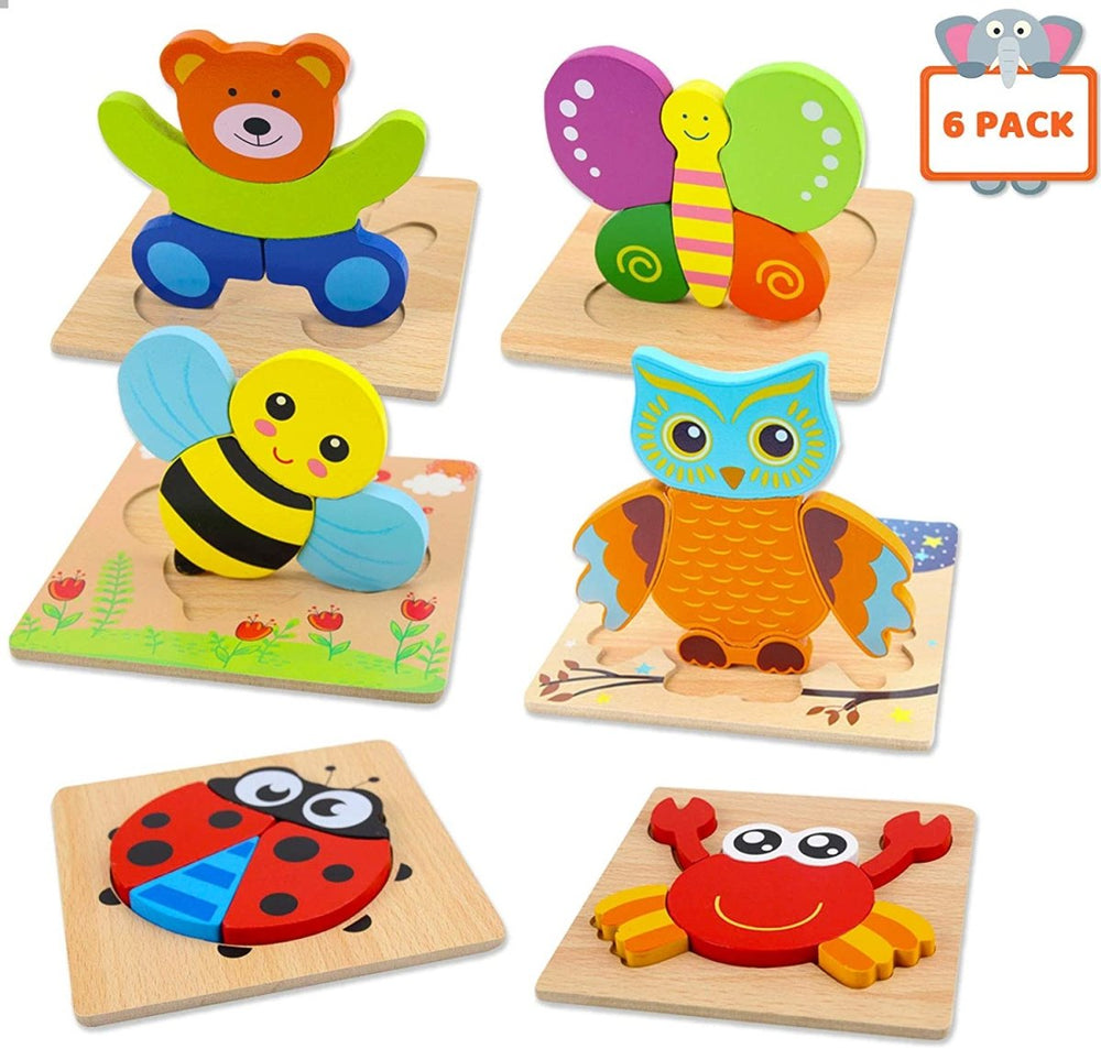 Animal Puzzle Toys Set - 6 Pack for Kids