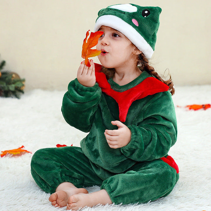 Baby Christmas Jumpsuit Pajamas with Hat for Kids