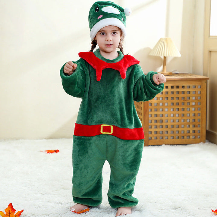 Baby Christmas Jumpsuit Pajamas with Hat for Kids