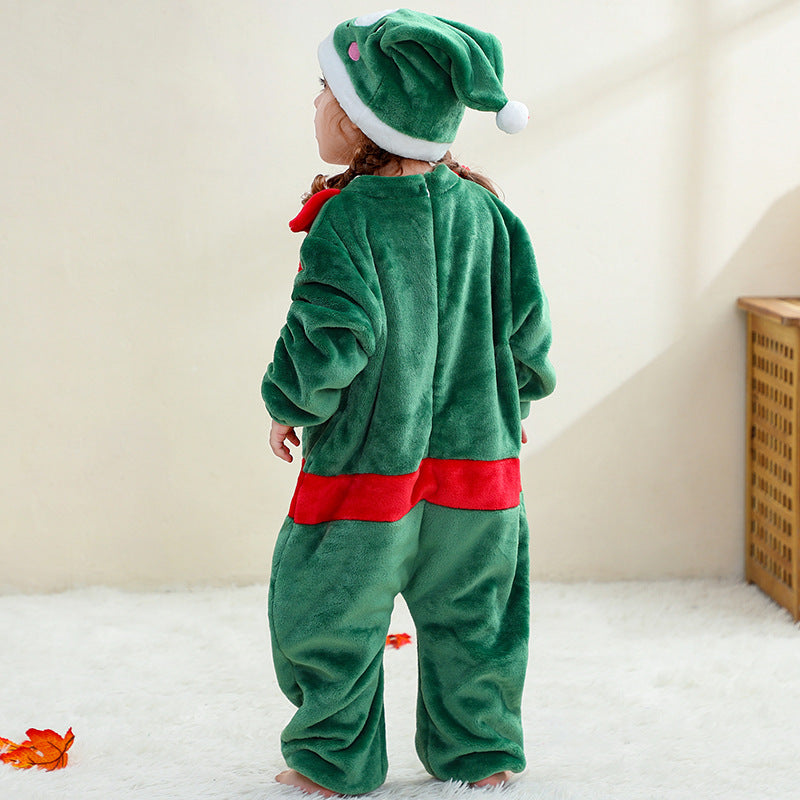 Baby Christmas Jumpsuit Pajamas with Hat for Kids