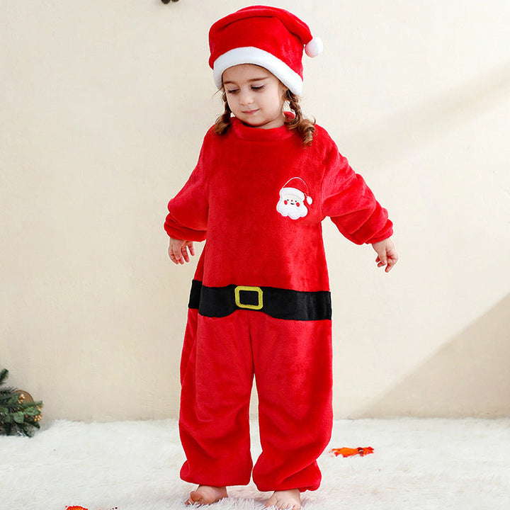 Baby Christmas Jumpsuit Pajamas with Hat for Kids
